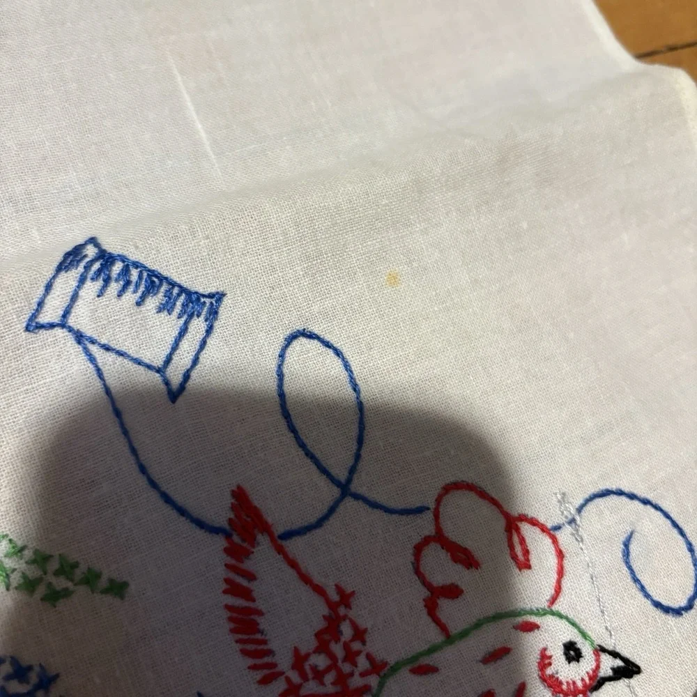Vintage Linen Embroidered Dish Towels Tuesday And Wednesday